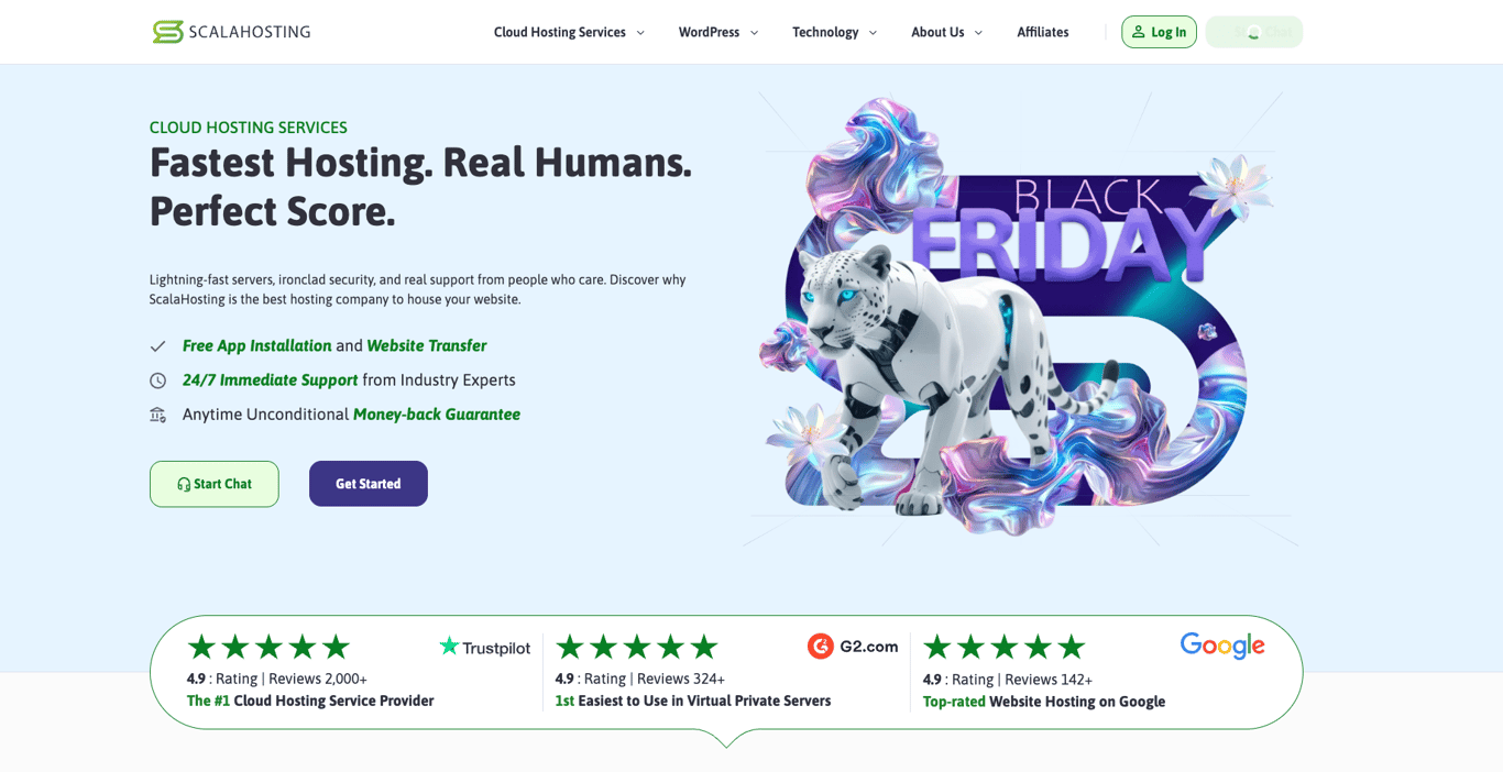 ScalaHosting website screenshot