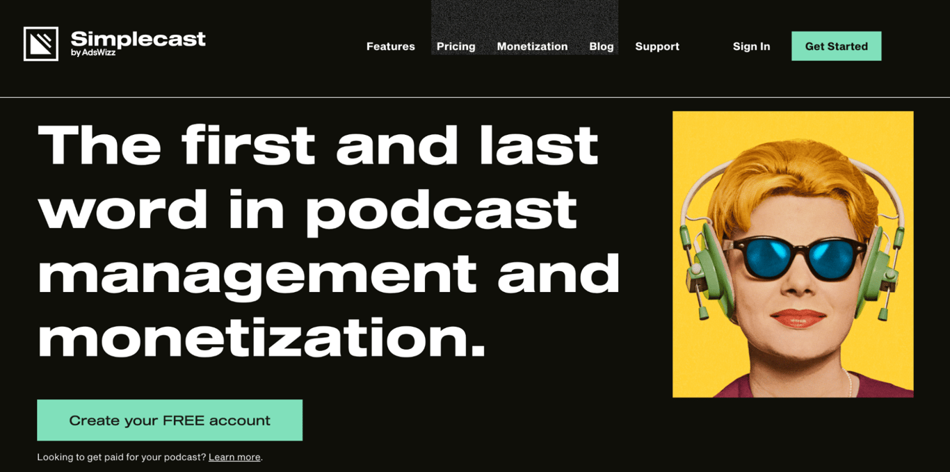 Simplecast landing page