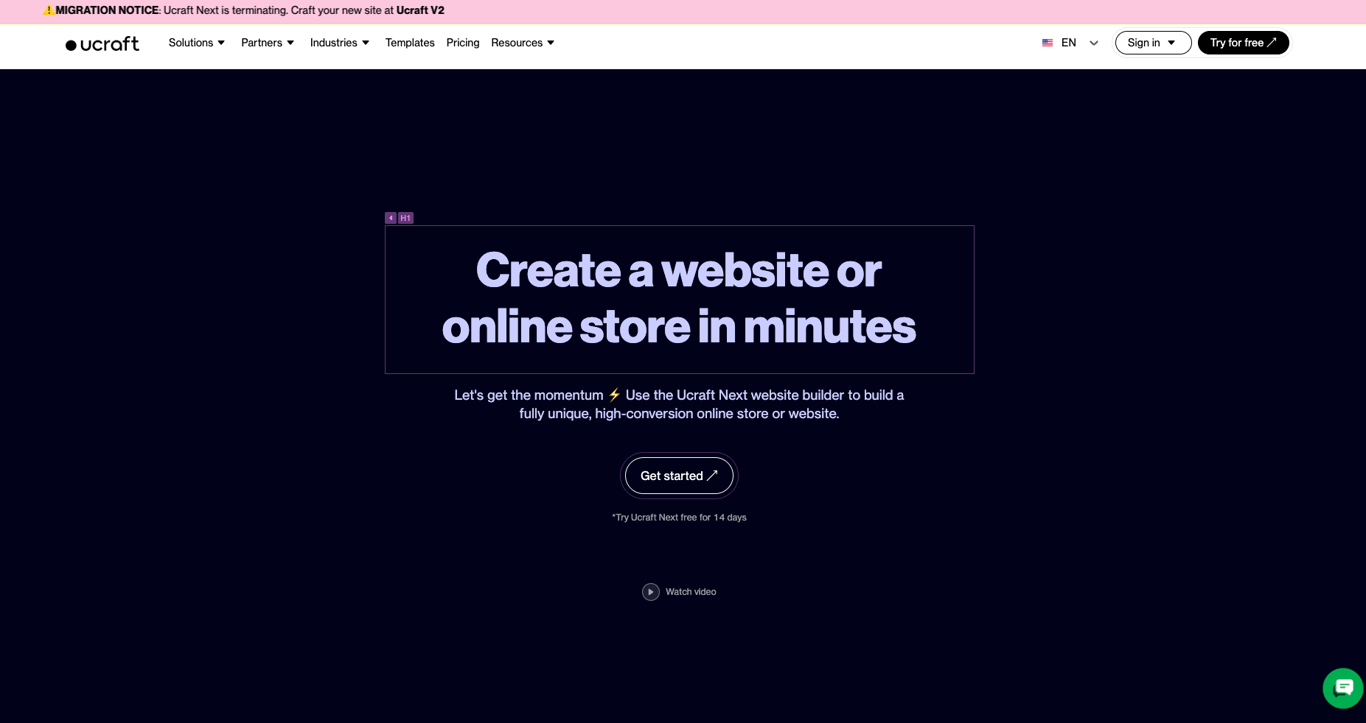 Ucraft website screenshot