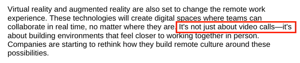 Preview highlighting unchanged structural clichés in Skill-edited article