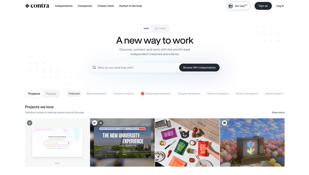 Contra landing page