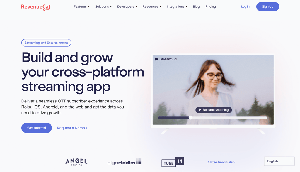 RevenueCat landing page