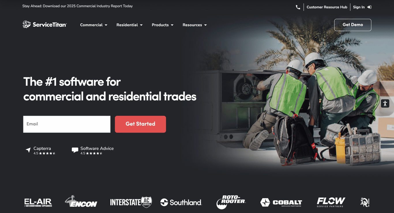 ServiceTitan landing page