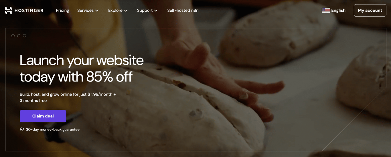 Hostinger website promoting web hosting plans