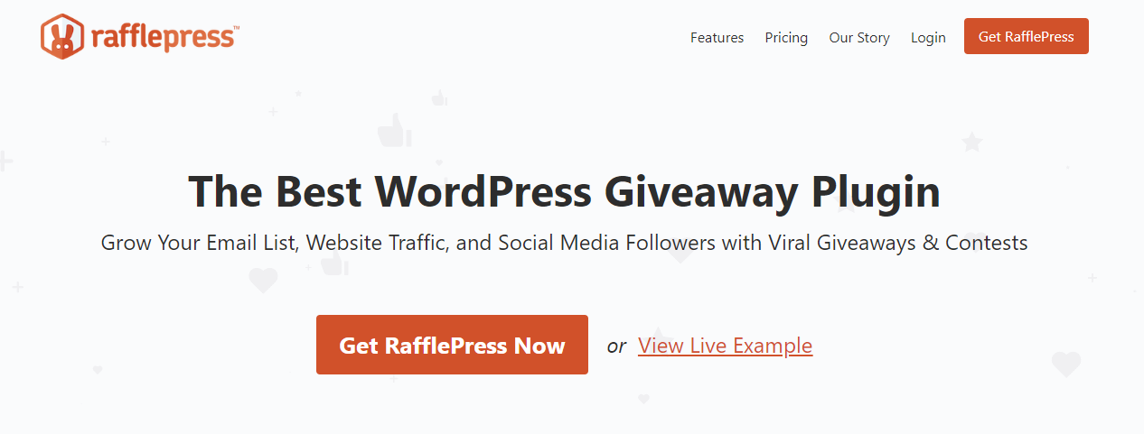 RafflePress landing page