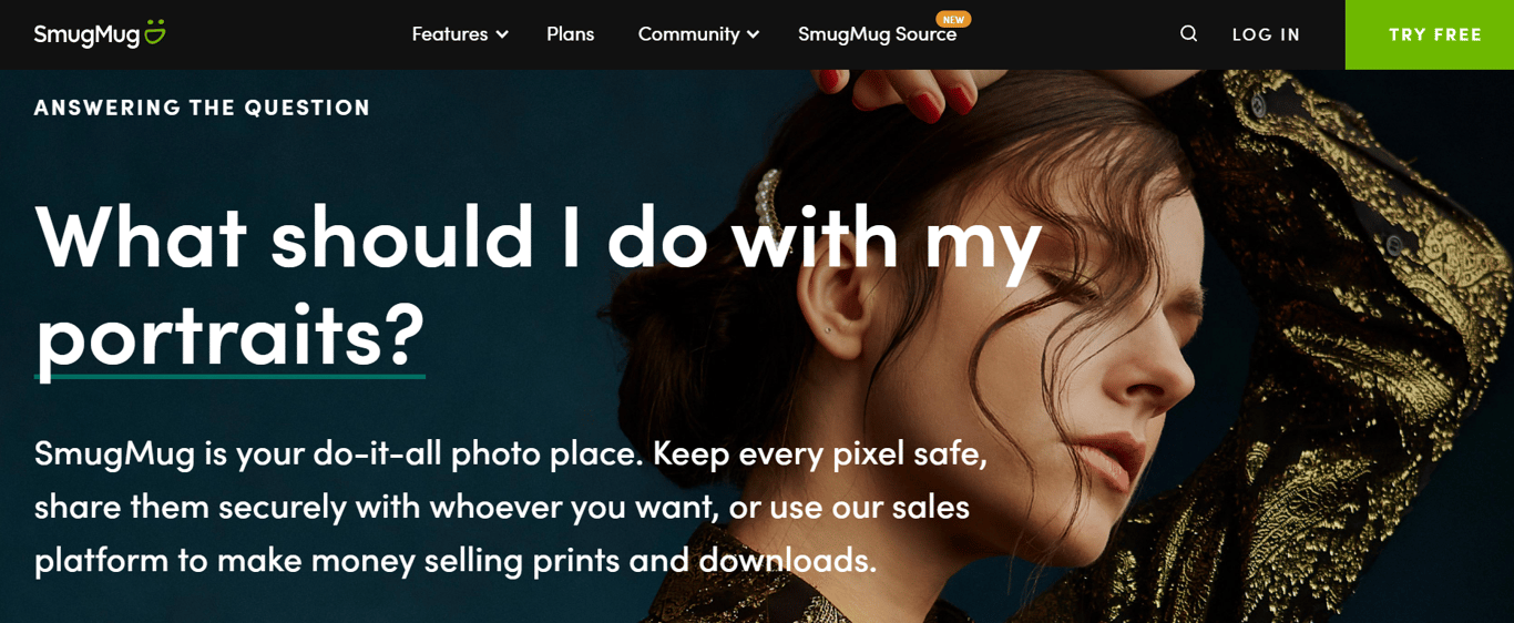 SmugMug landing page