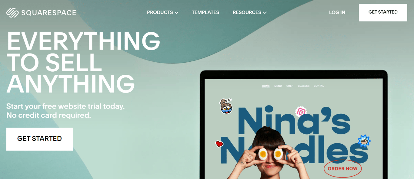 Squarespace landing page