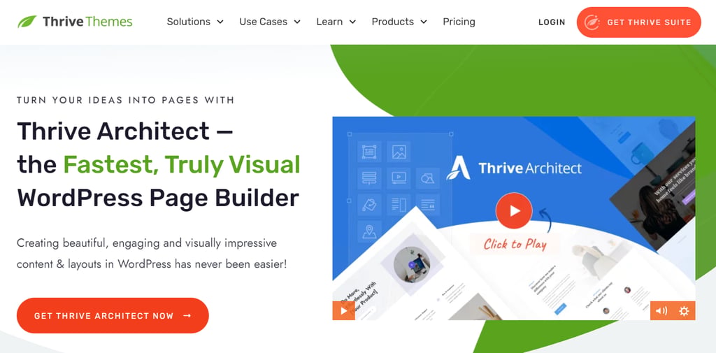 Thrive Architect landing page builder