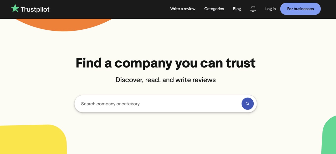 Trustpilot reviews platform homepage