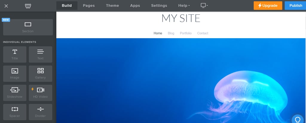 Weebly interface