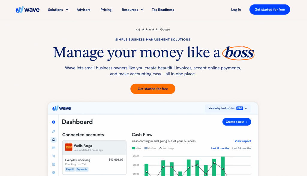 Wave landing page