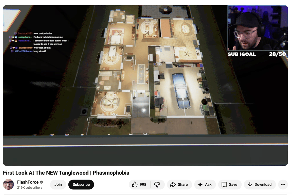 Phasmophobia gameplay from a YouTuber
