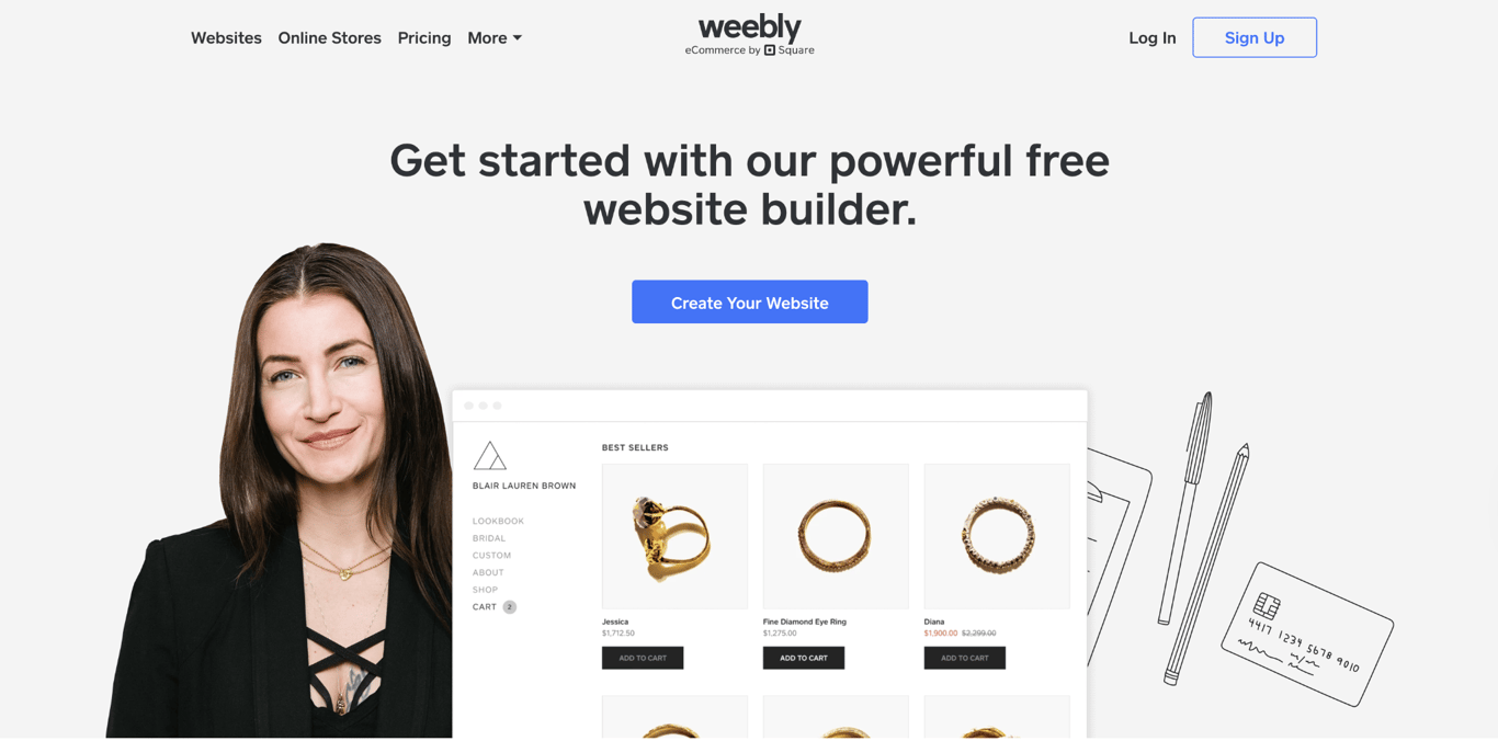 Weebly home page