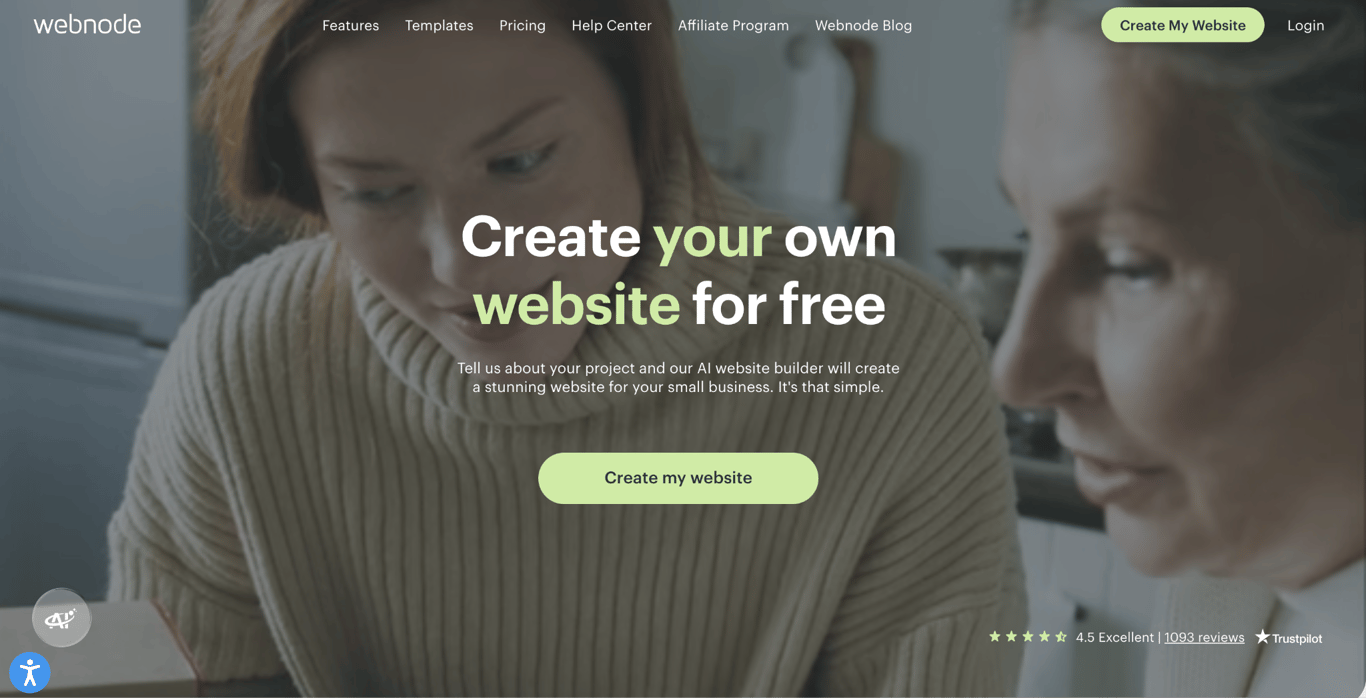 Webnode home page