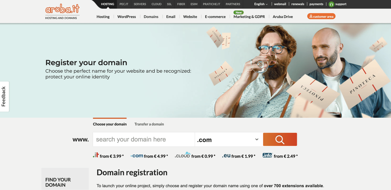 Aruba domains