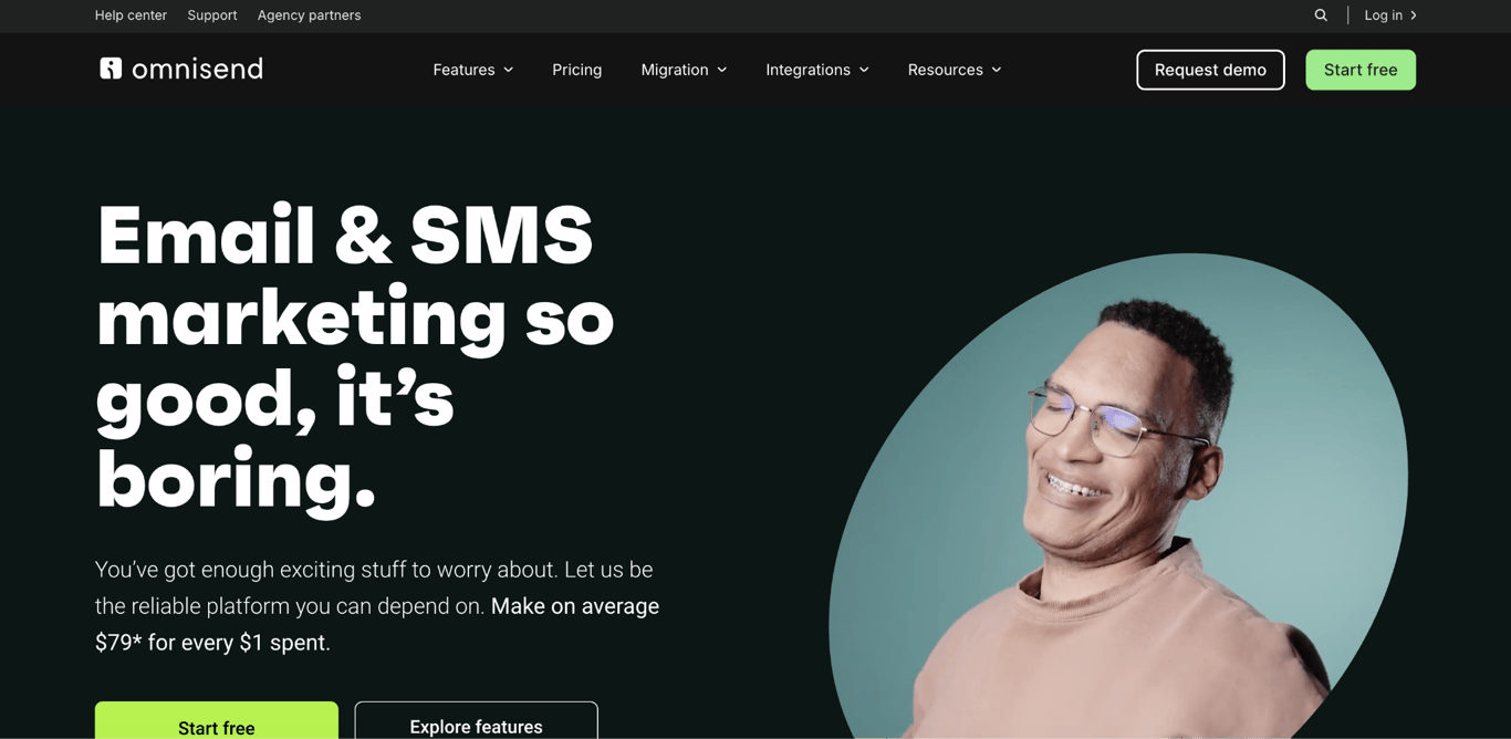 Omnisend home page