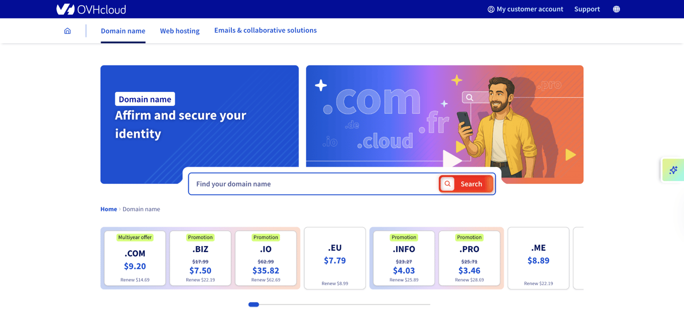 OVHcloud domains