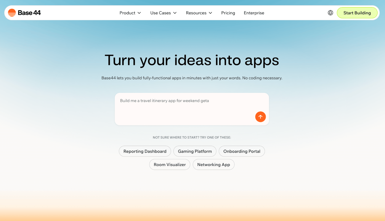 Base44's landing page