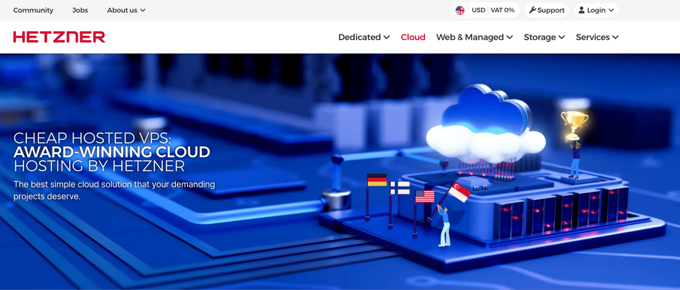 Hetzner's landing page