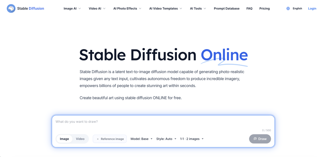 Stable Diffusion home page