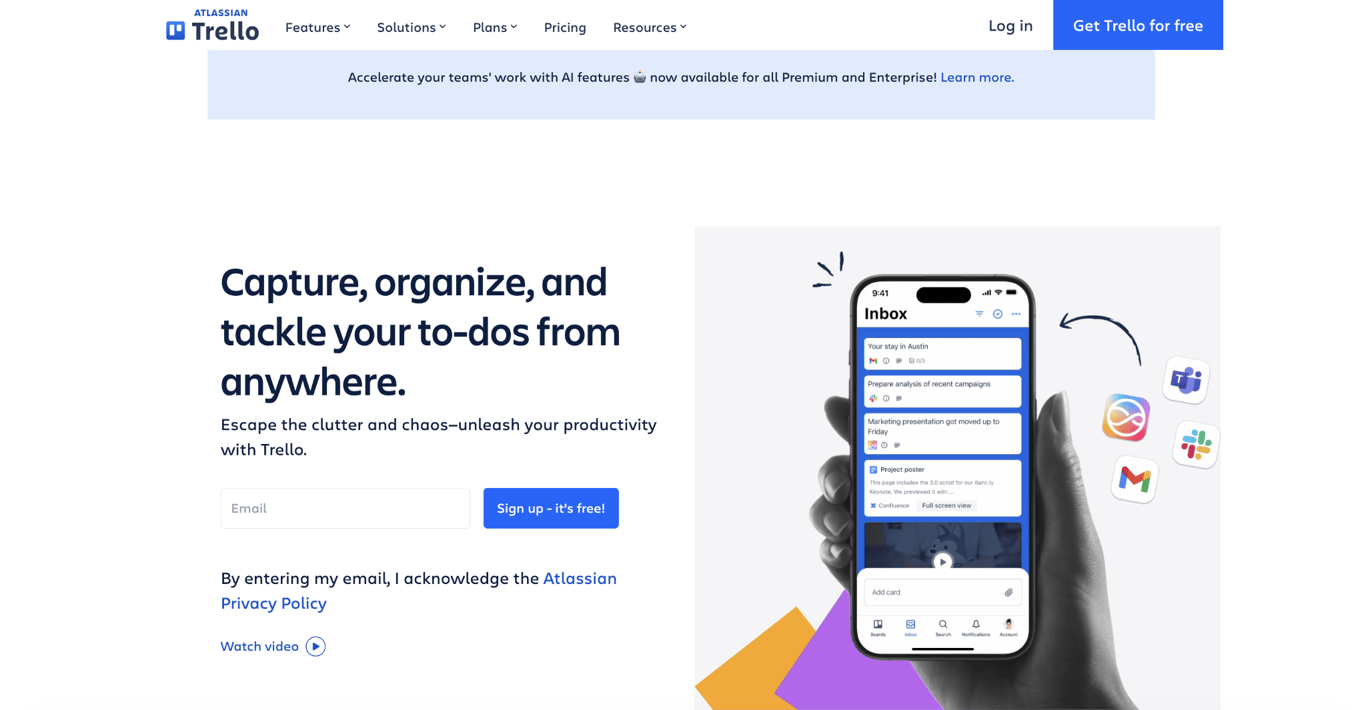 Trello landing page