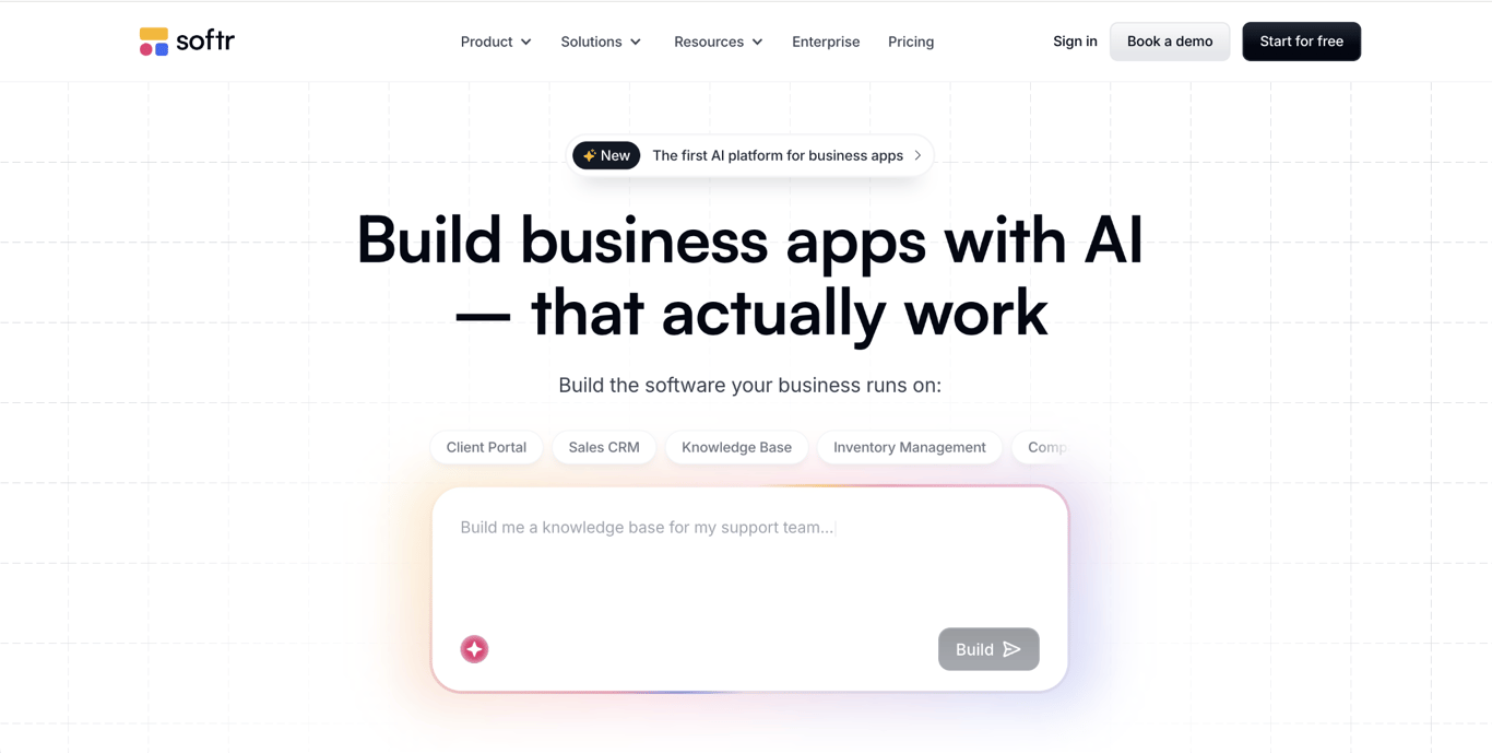 Softr landing page