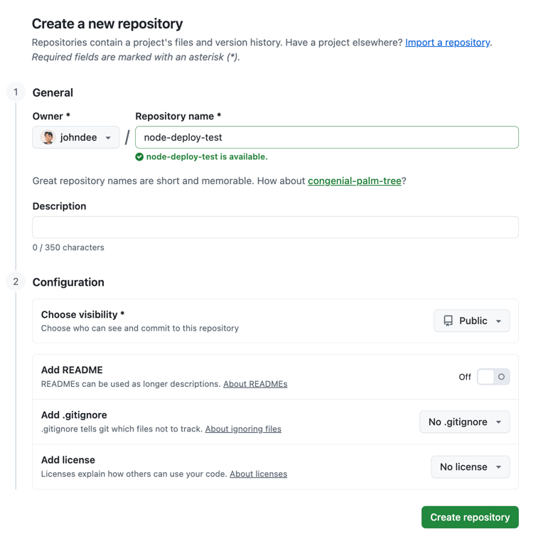 github-create-a-new-repository The Create repository menu in GitHub