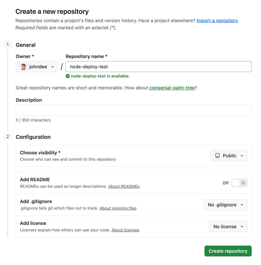 github-create-a-new-repository The Create repository menu in GitHub