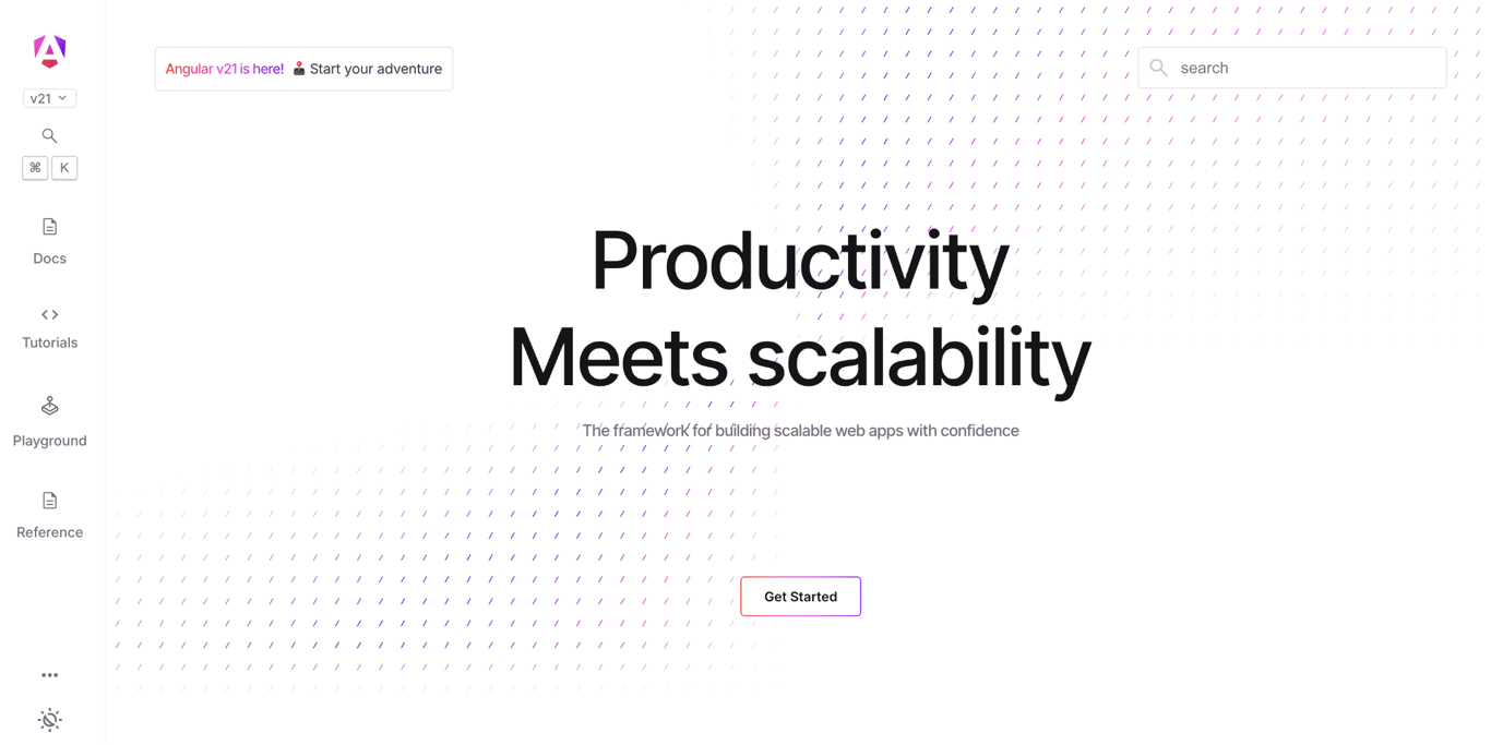 Angular landing page