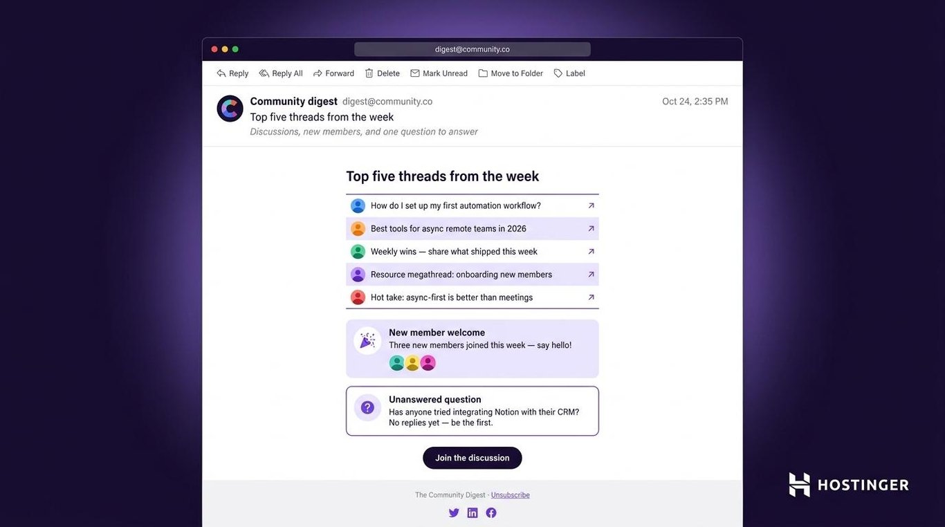 Online community newsletter