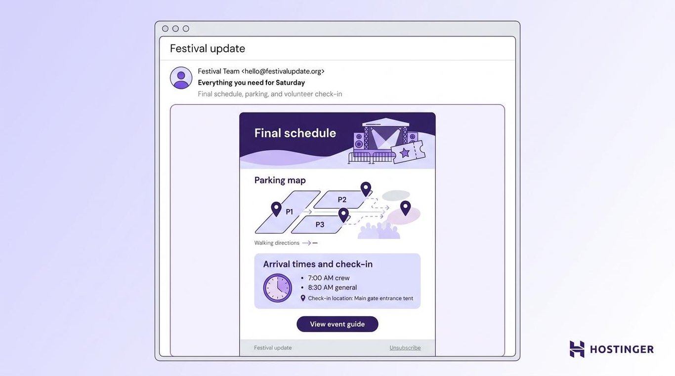Event or festival newsletter