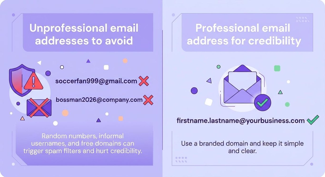 Unprofessional email address examples to avoid