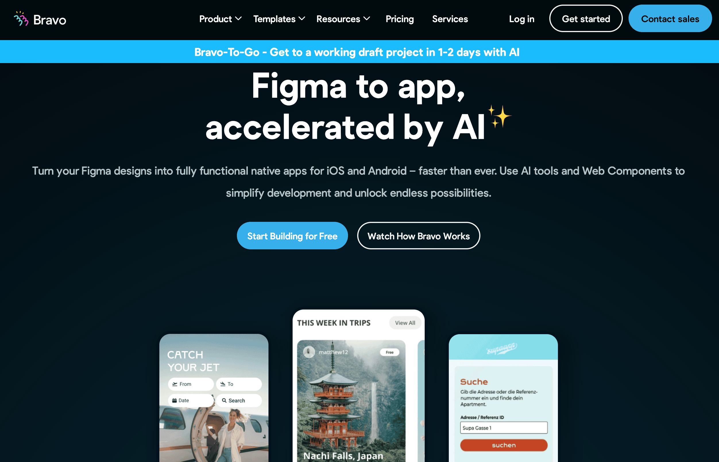 Homepage of Bravo