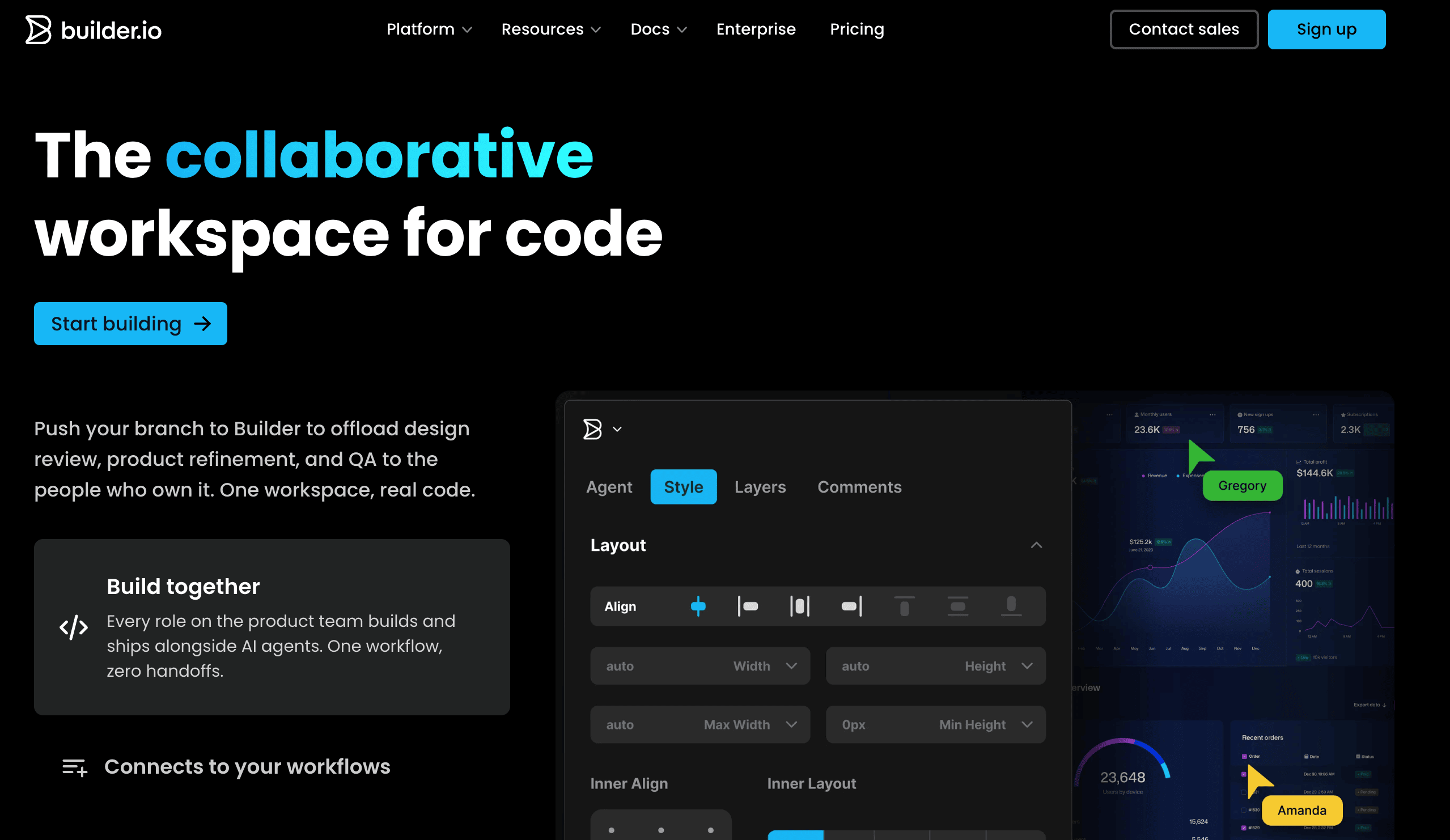 Homepage of Builder.io