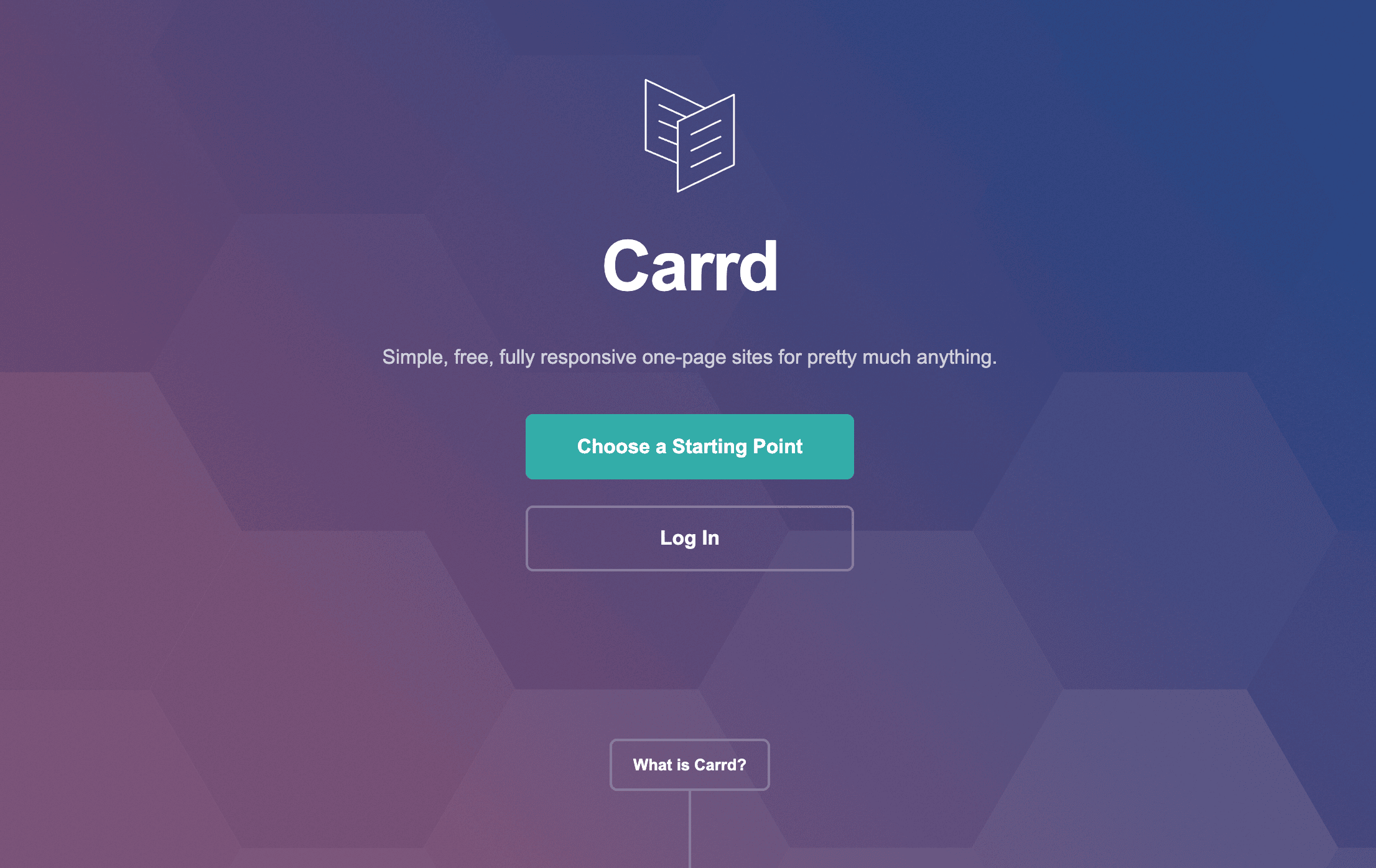 Homepage of Carrd