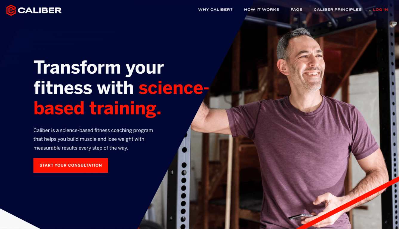 Homepage of Caliber