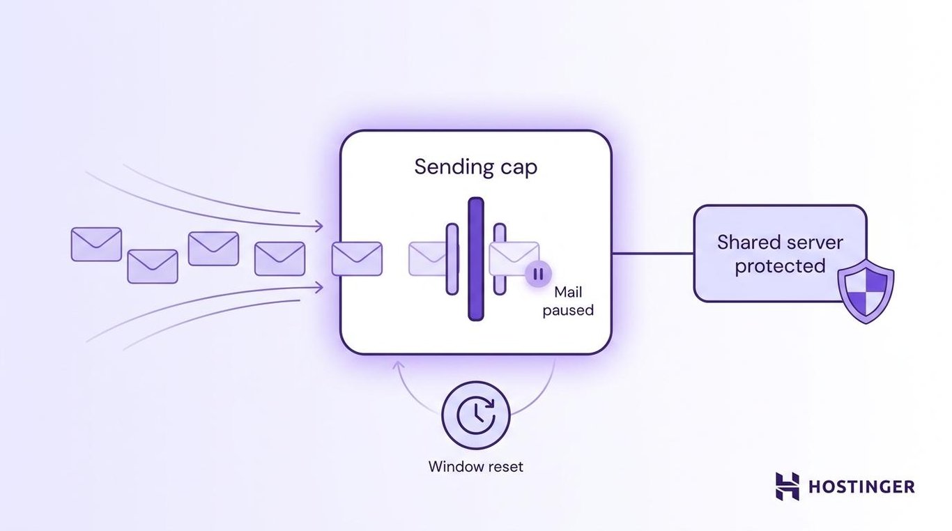 Visual diagram of email sending limits