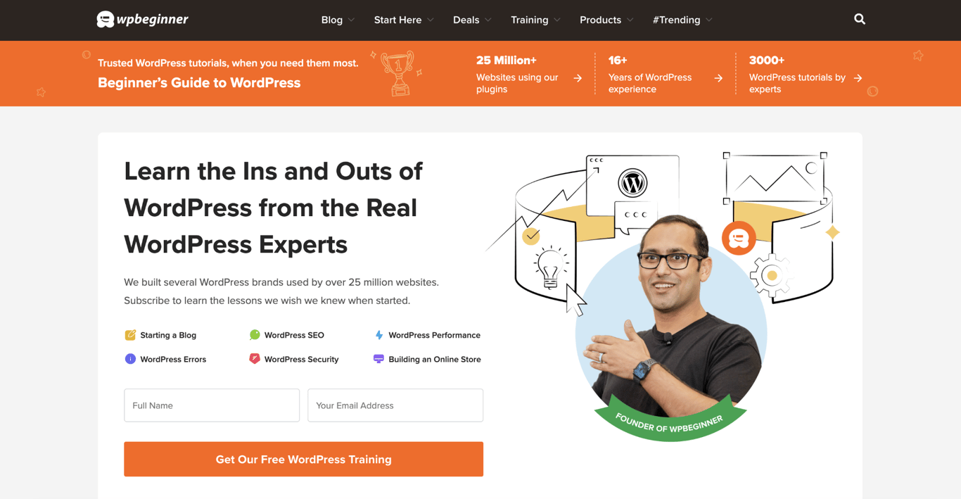 WPBeginner landing page