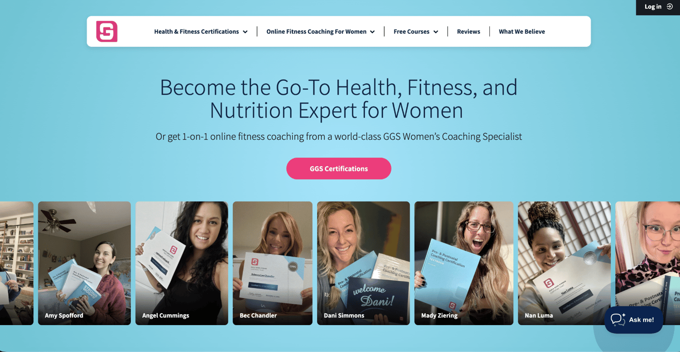 Girls Gone Strong landing page