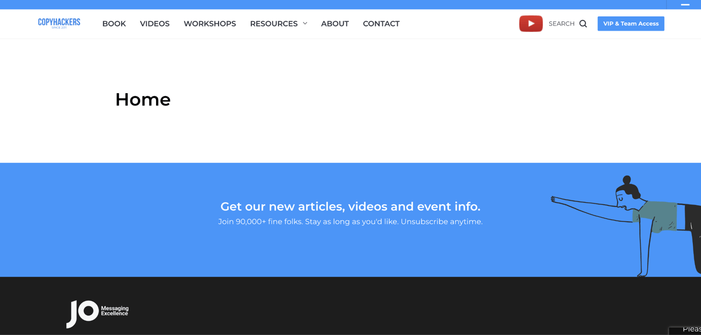 Copyhackers landing page