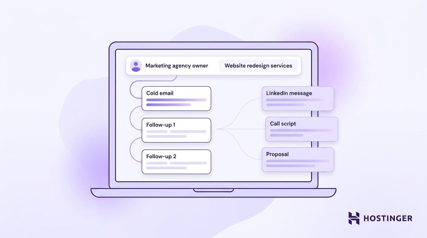 Illustration of a sales outreach agent's tasks