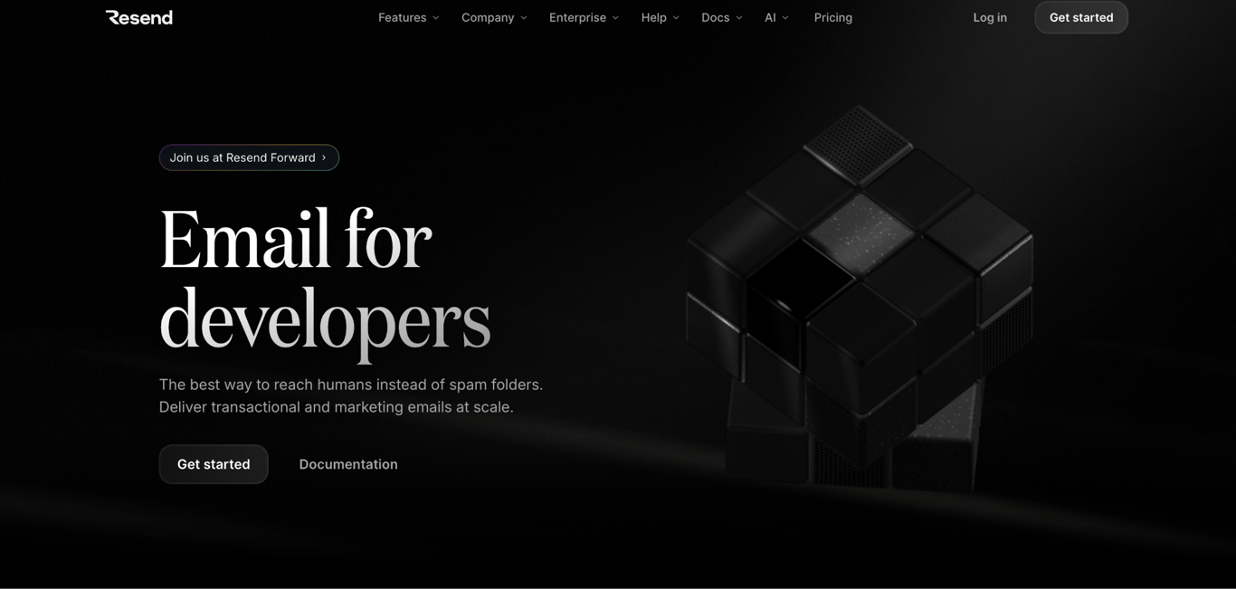 Resend landing page
