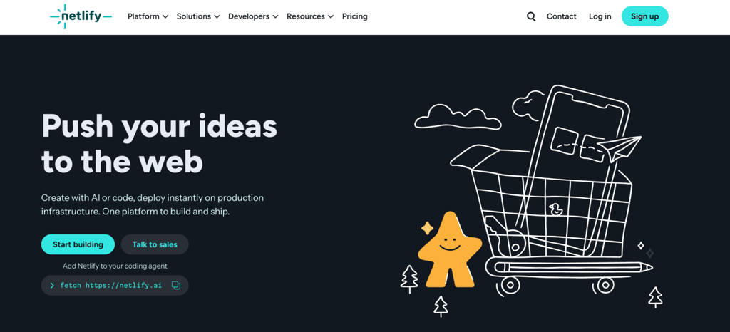 netlify-homepage Homepage of Netlify, a service for static React apps.