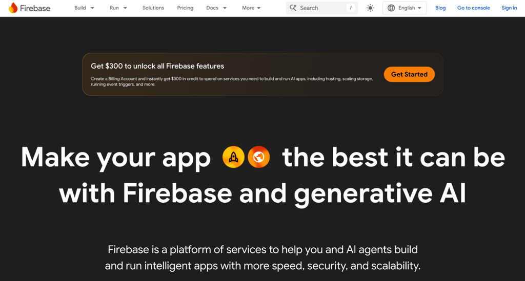 firebase-hosting-homepage Homepage of Firebase Hosting, Google's hosting service for web apps, and it links your app to the rest of Firebase with little setup.
