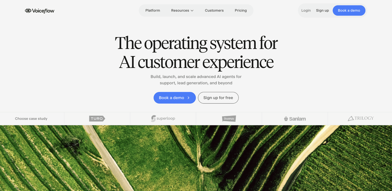 Voiceflow home page
