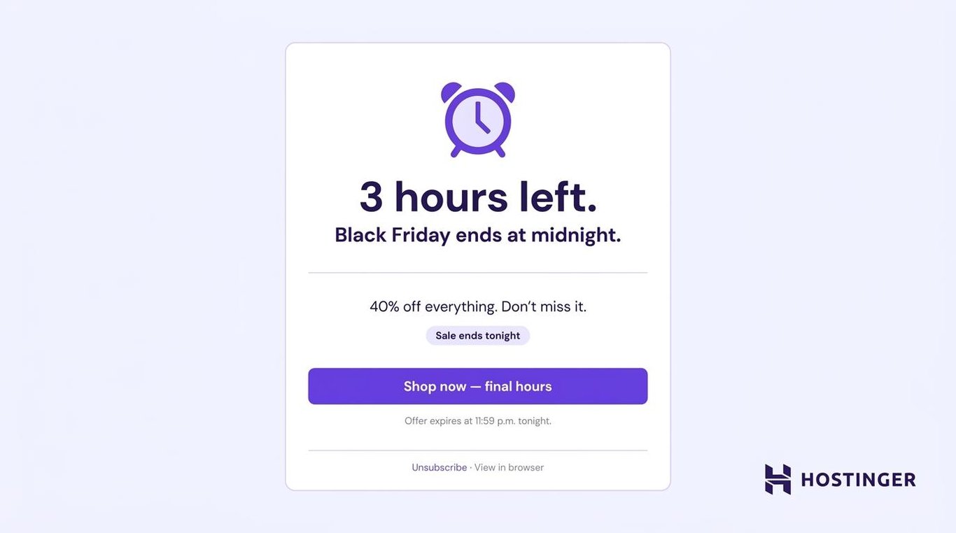 Black Friday final-hours urgency email