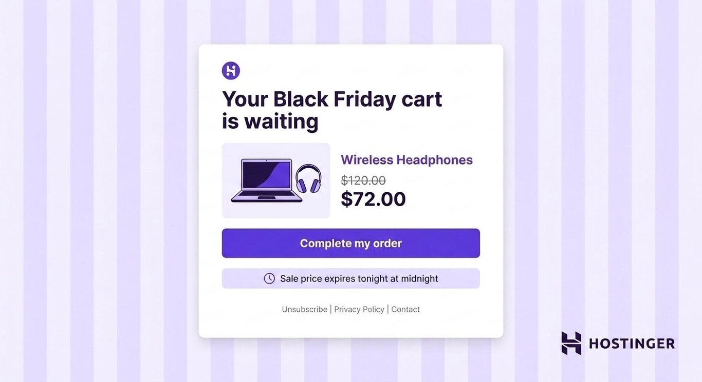 Black Friday abandoned-cart email
