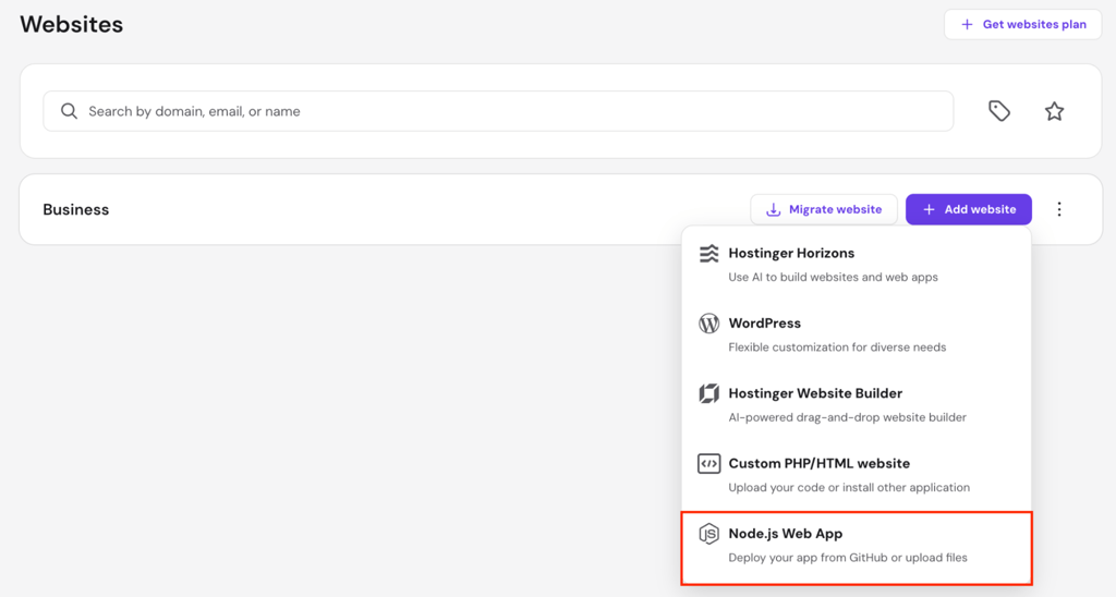 "hpanel-websites-add-website-nodejs-web-app-highlighted" "hPanel