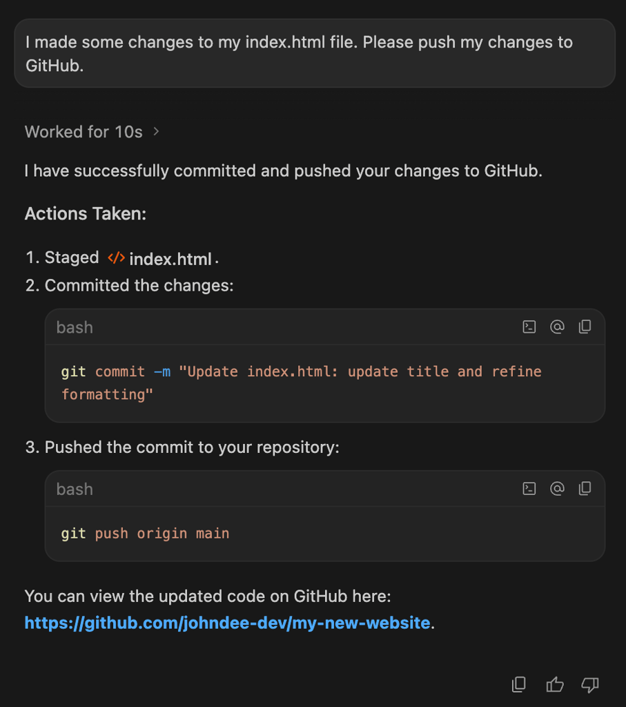 antigravity-agent-push-changes-github Antigravity agent committing and pushing code changes to GitHub