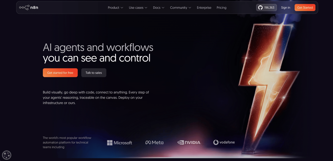 n8n home page